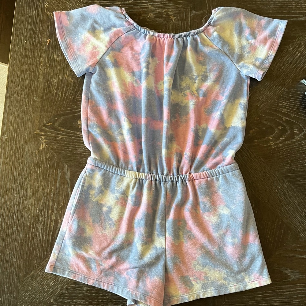 3/$15 Girls tie dye fleece romper
